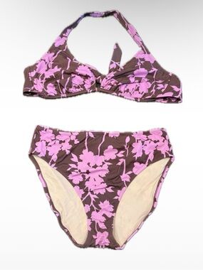 Victoria's Secret Brown and Pink Swim Top